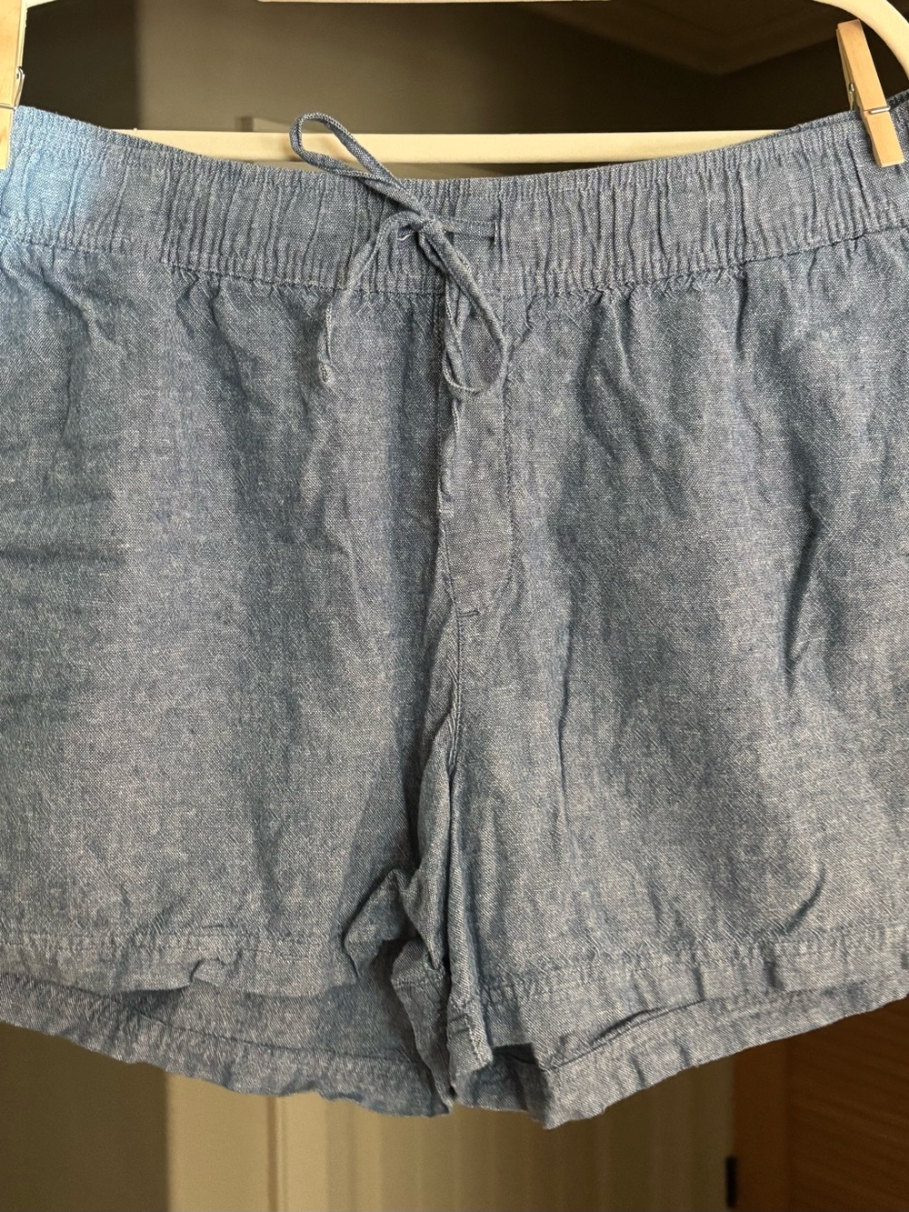 GAP Light Blue Chambray Drawstring Shorts